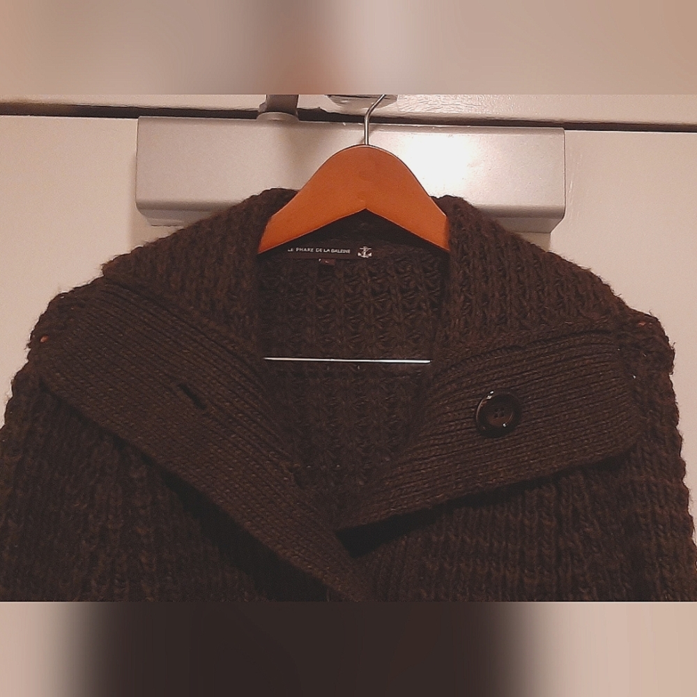 Le Phare De La Baleine | Brown Wool Cardigan Sweater View 5